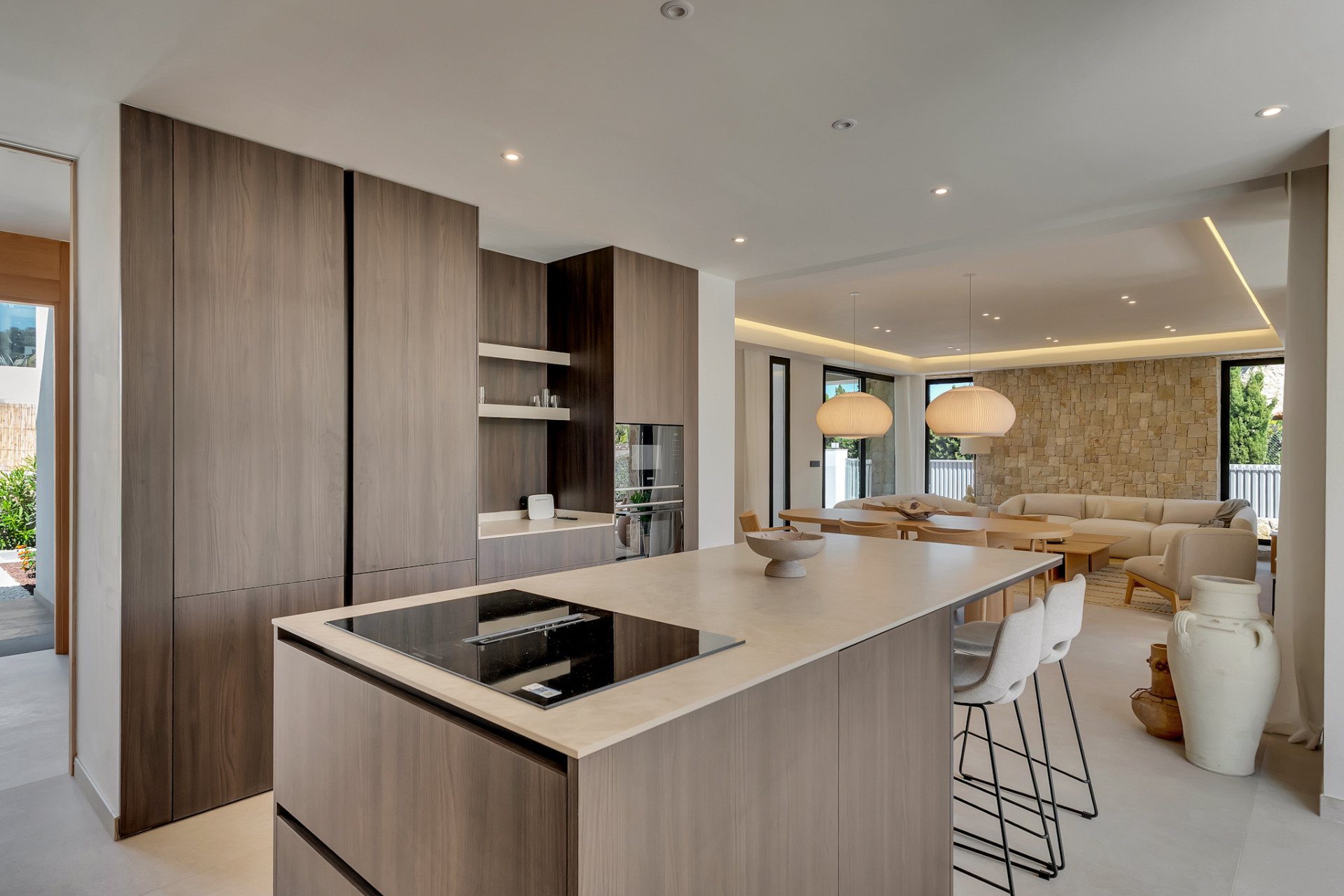 Kitchen open to living room