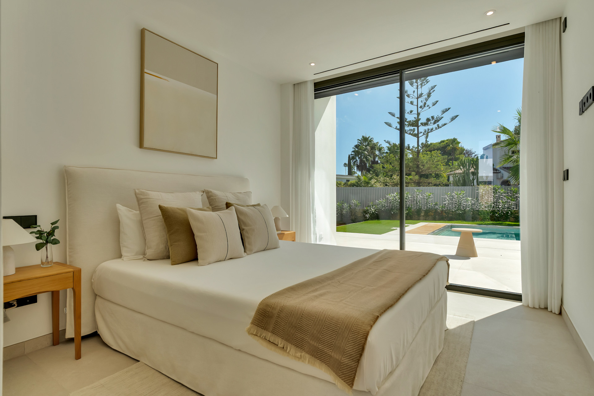 Bedroom with pool access