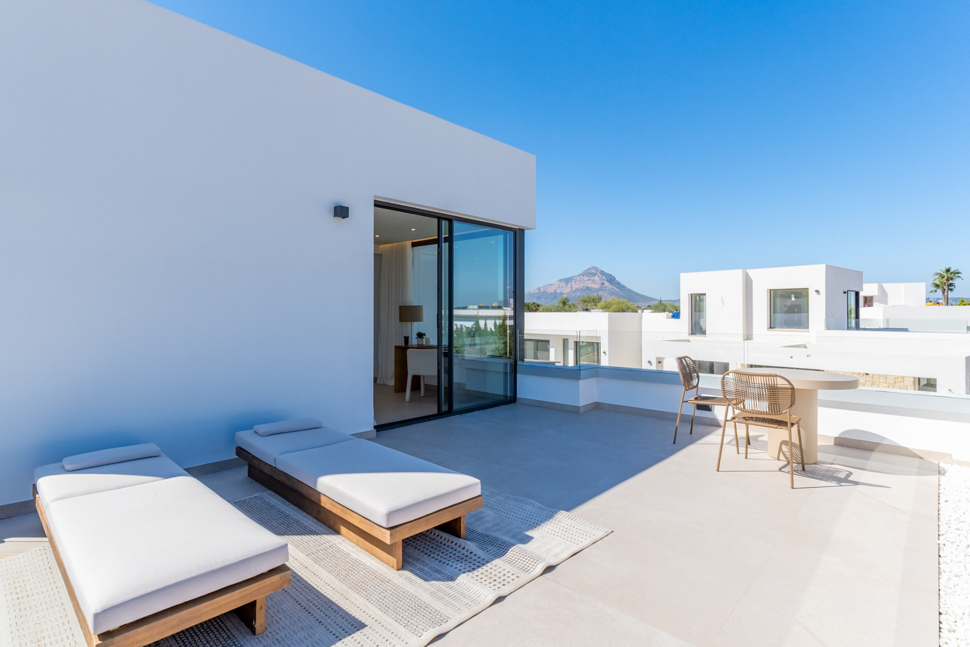 Terrace with mountain views