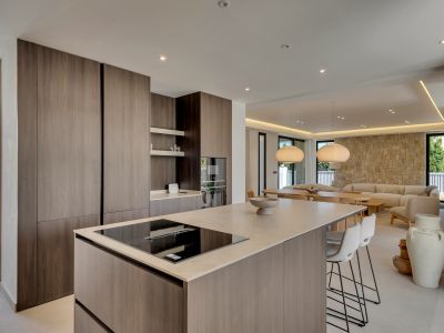Kitchen open to living room