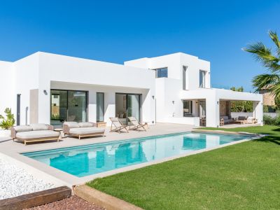 Villa exterior and swimming pool