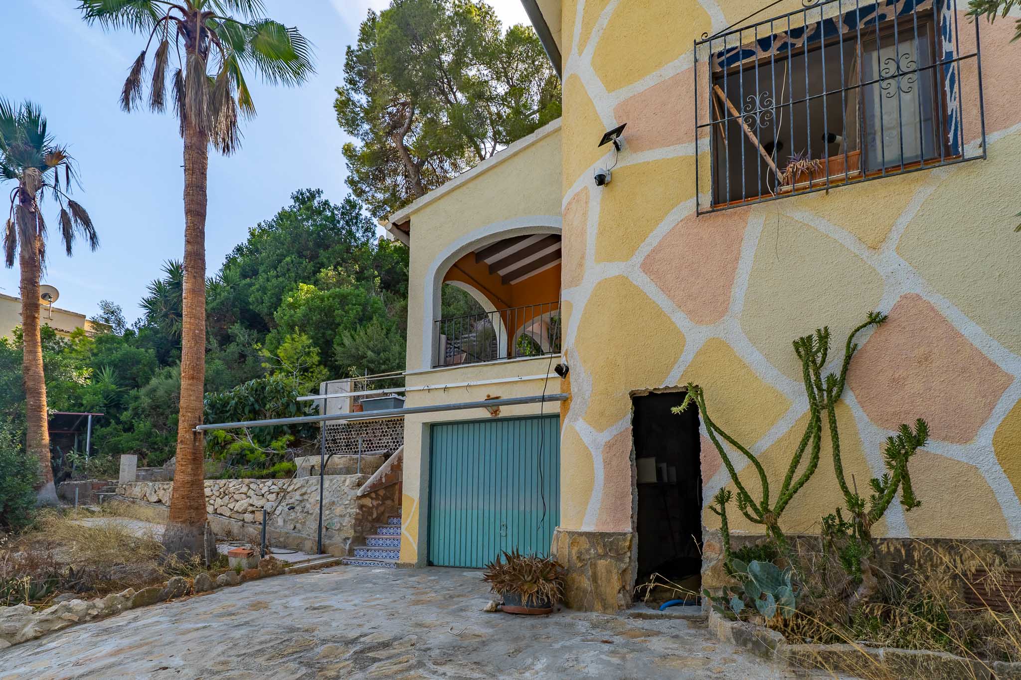 Exterior facade with garage