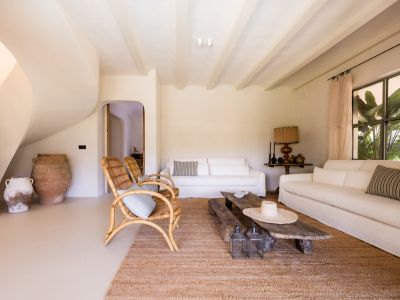 Living room with staircase