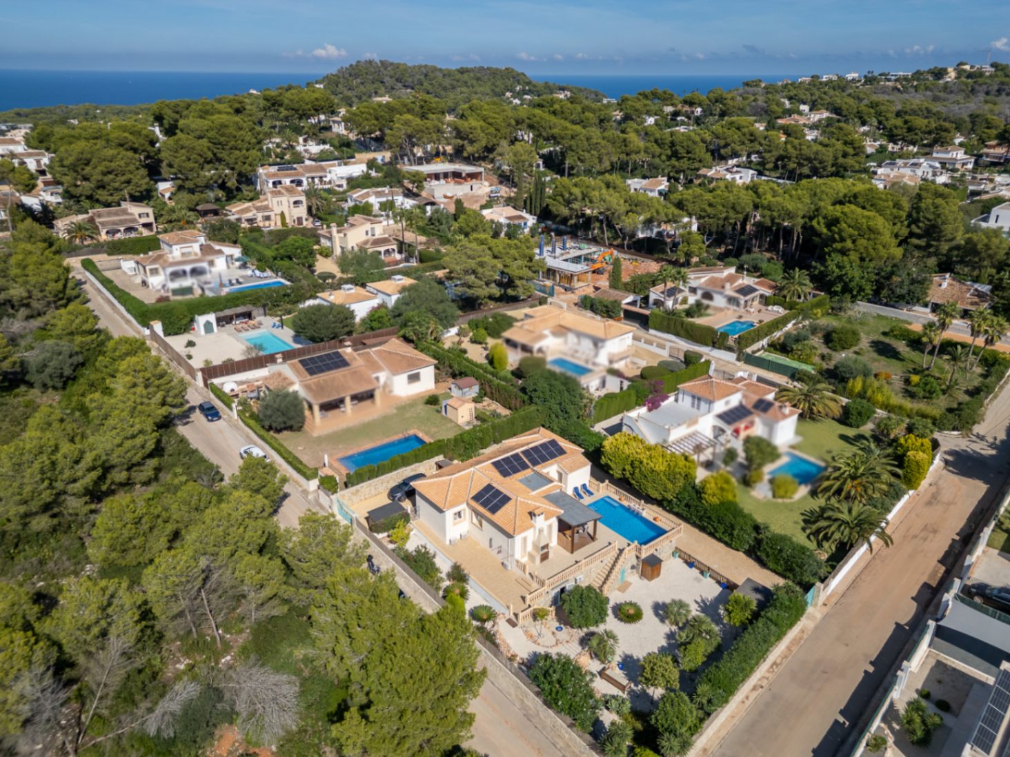 Aerial view of the villa