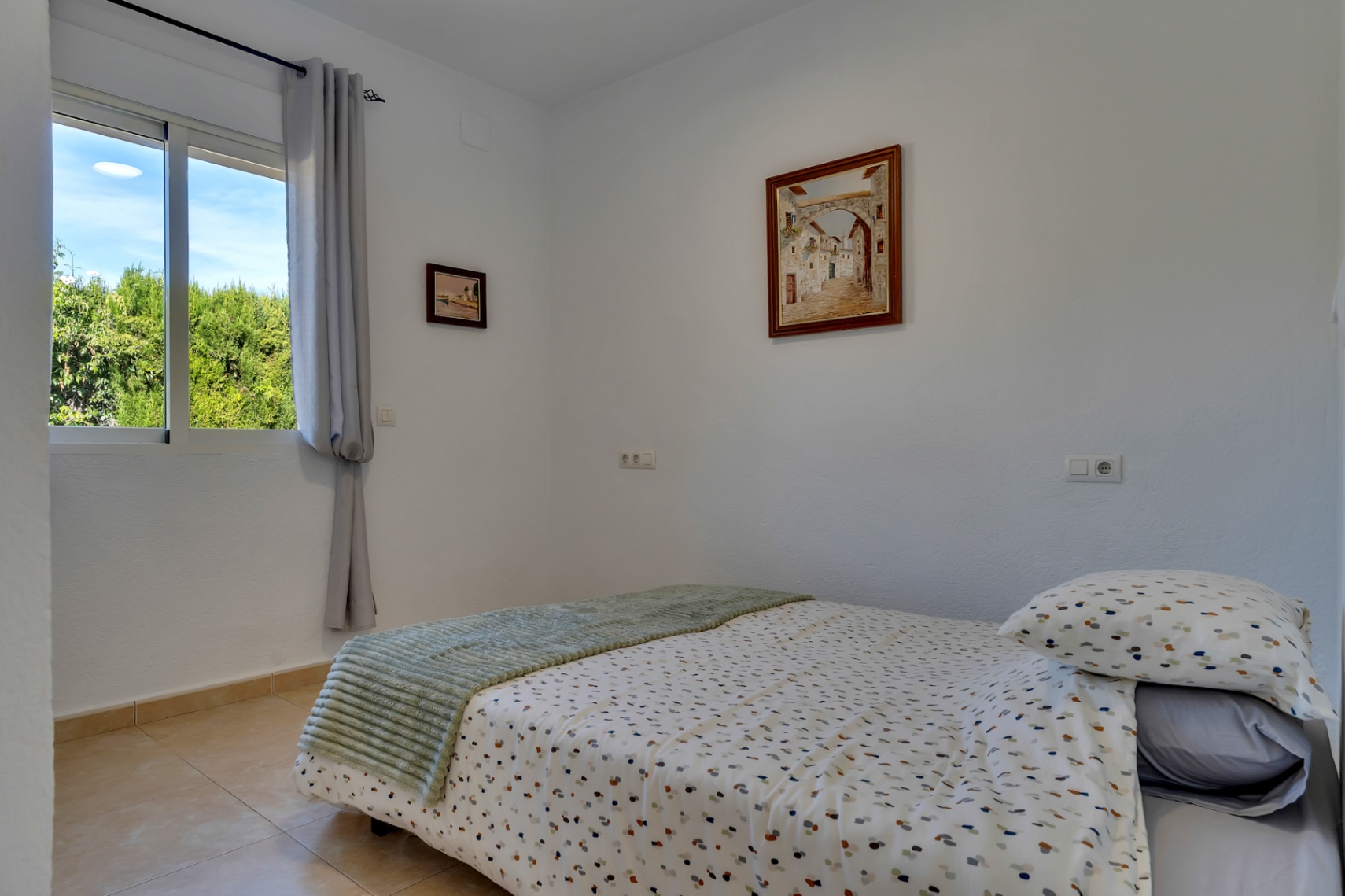 Bedroom with garden views