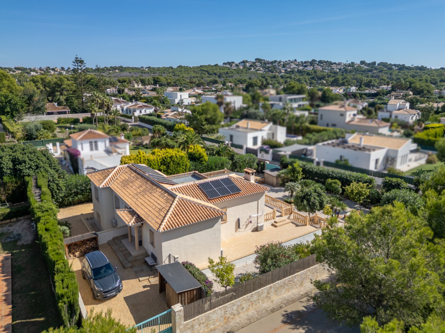 Aerial view of the villa