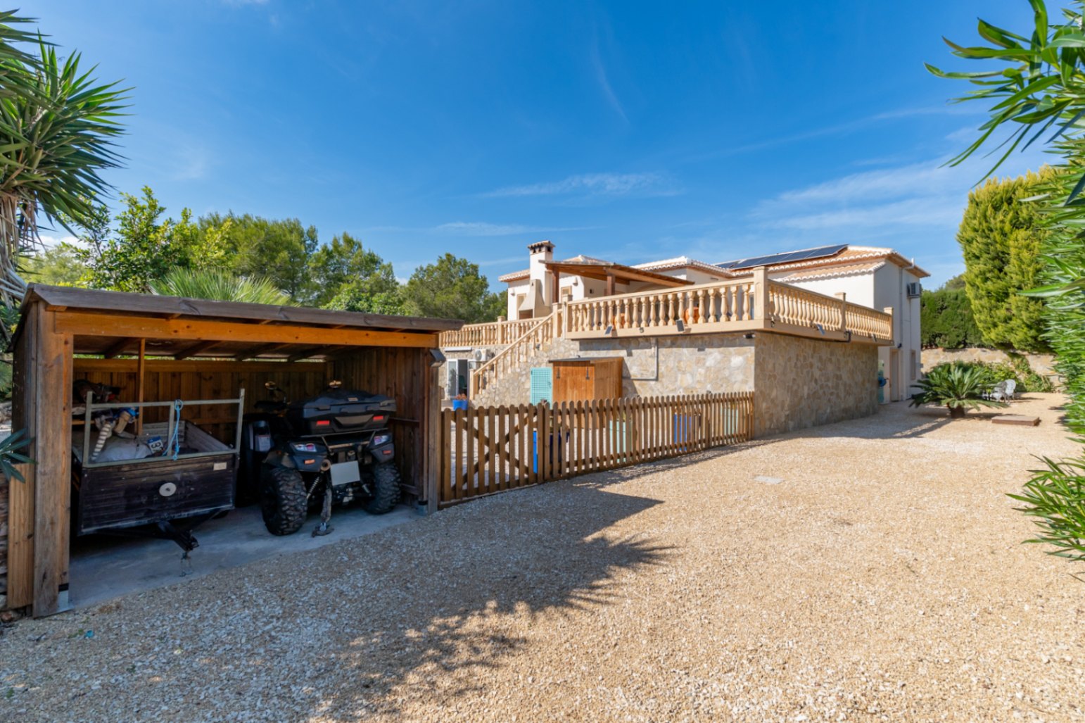 Parking area and carport