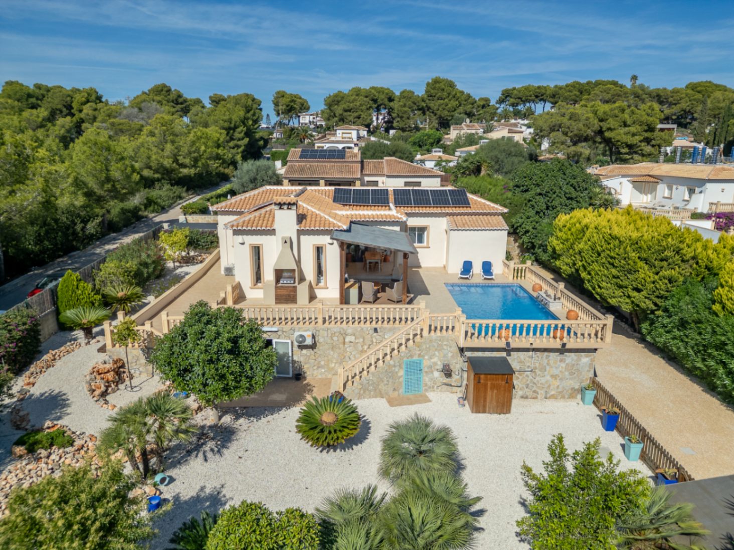 Aerial view of the villa