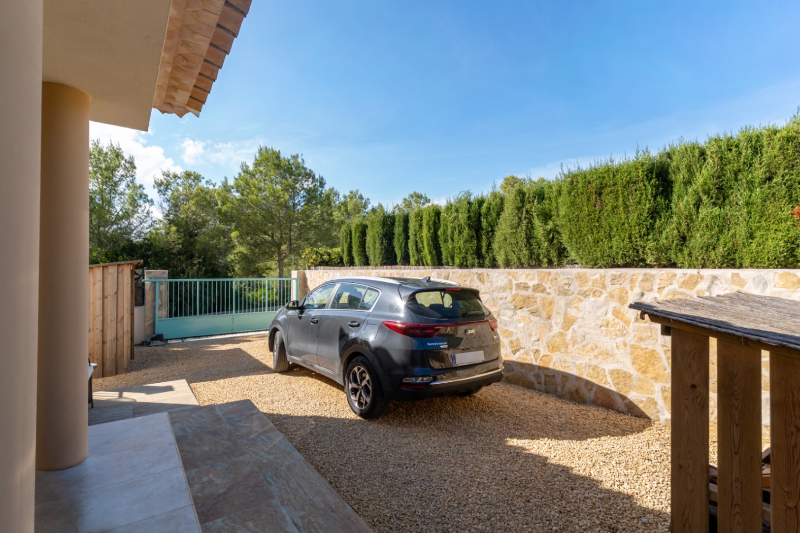Driveway and parking area
