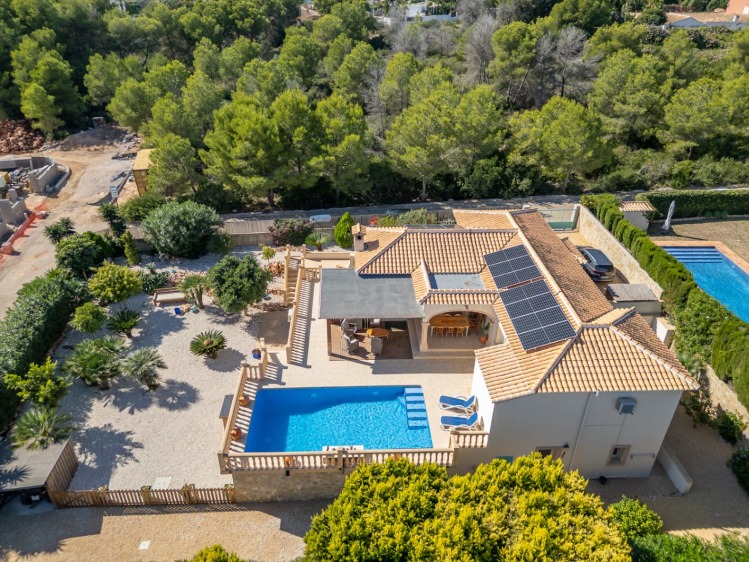 Aerial view of the villa