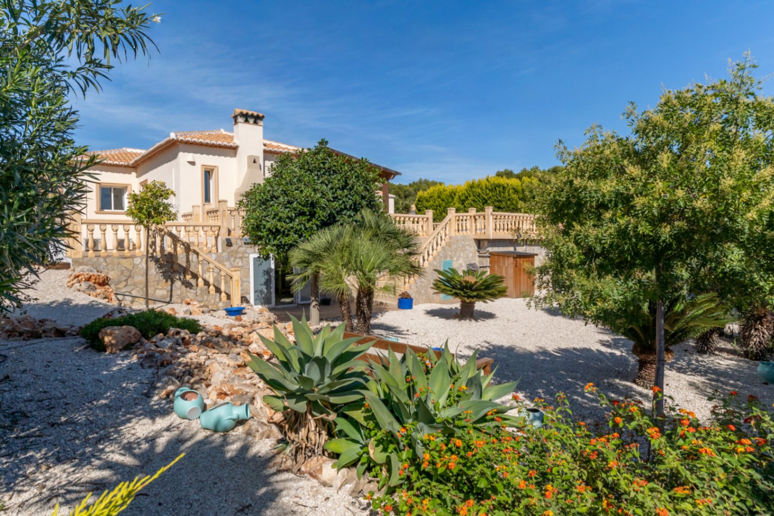 Garden and villa exterior