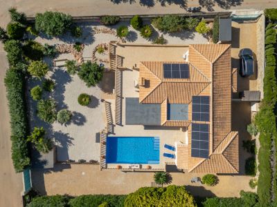 Aerial view of the villa