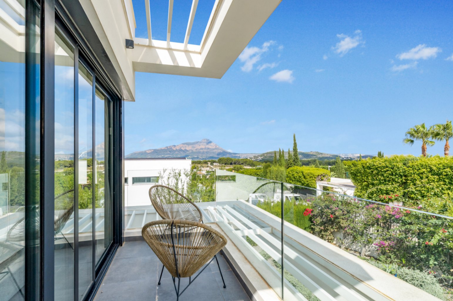 Balcony with mountain views