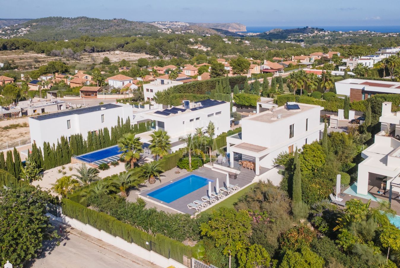 Aerial view of the villa