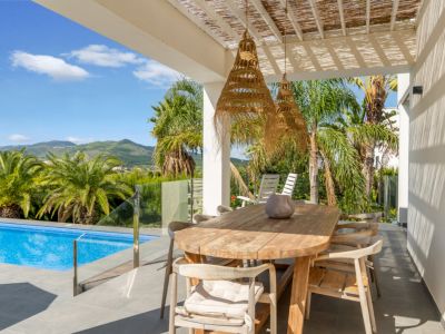 Covered terrace by the pool
