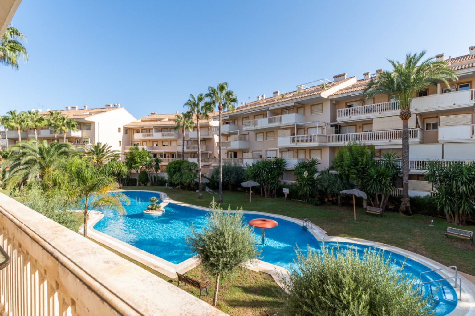 Communal pool and gardens