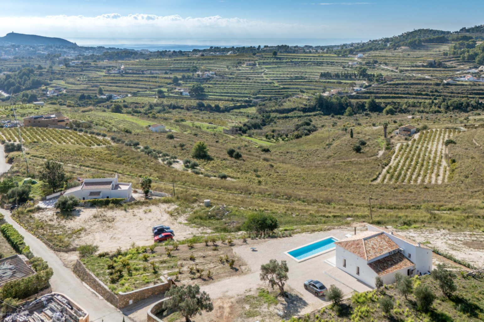 Aerial view of the property