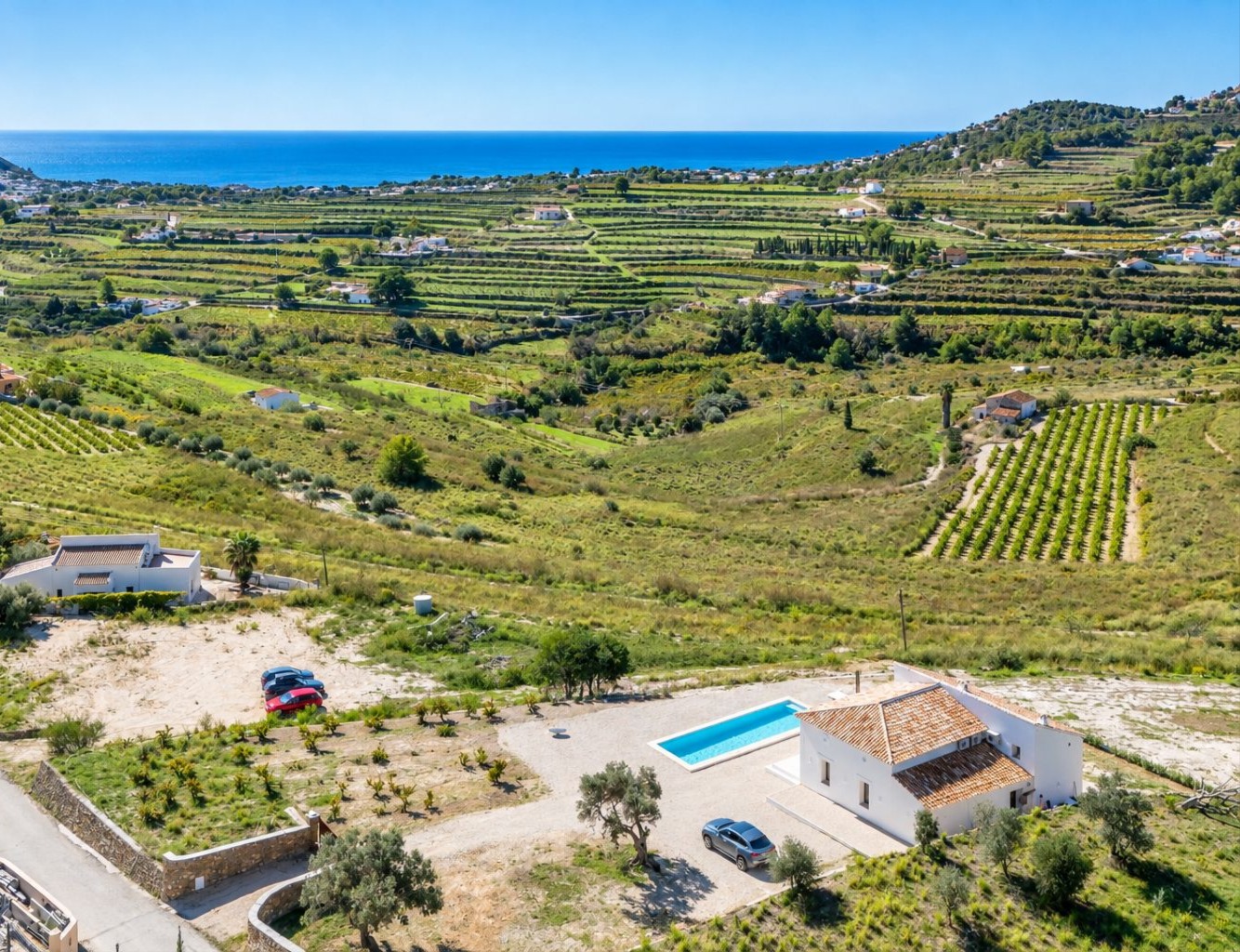 Aerial view with sea views