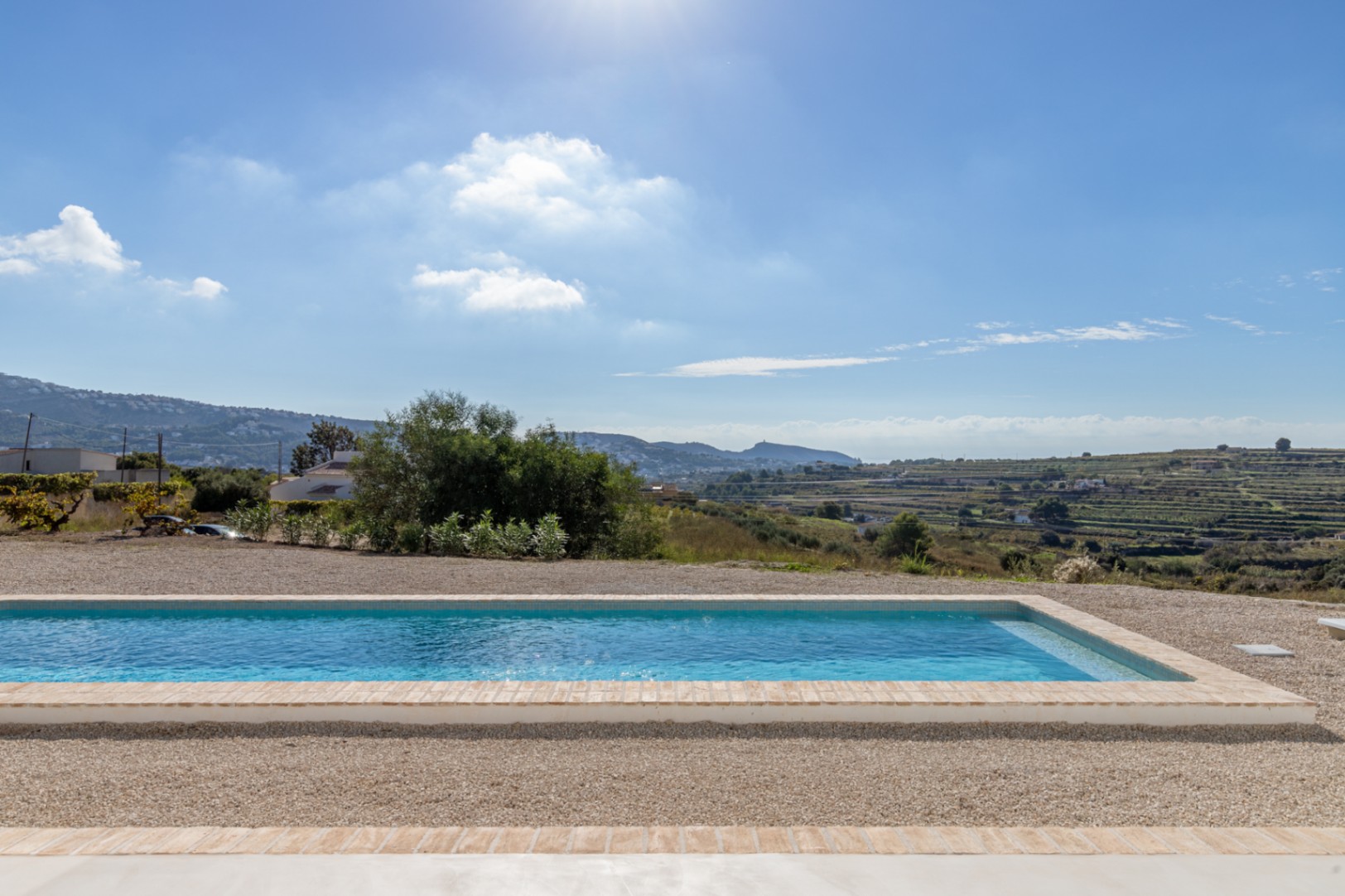 Swimming pool with sea views