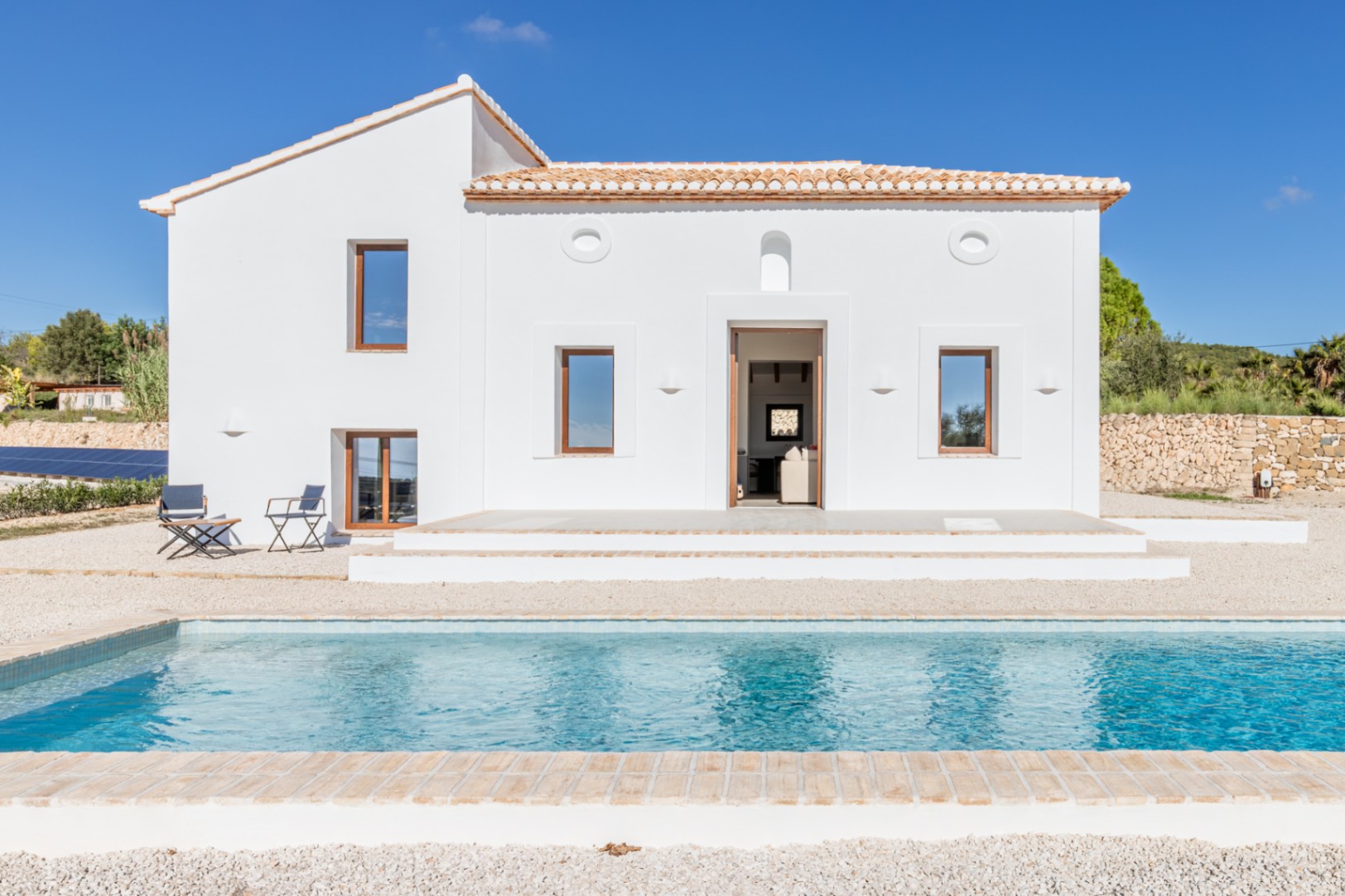 Exterior facade and pool