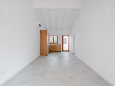 Living area and open kitchen