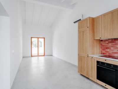 Open plan living room and kitchen