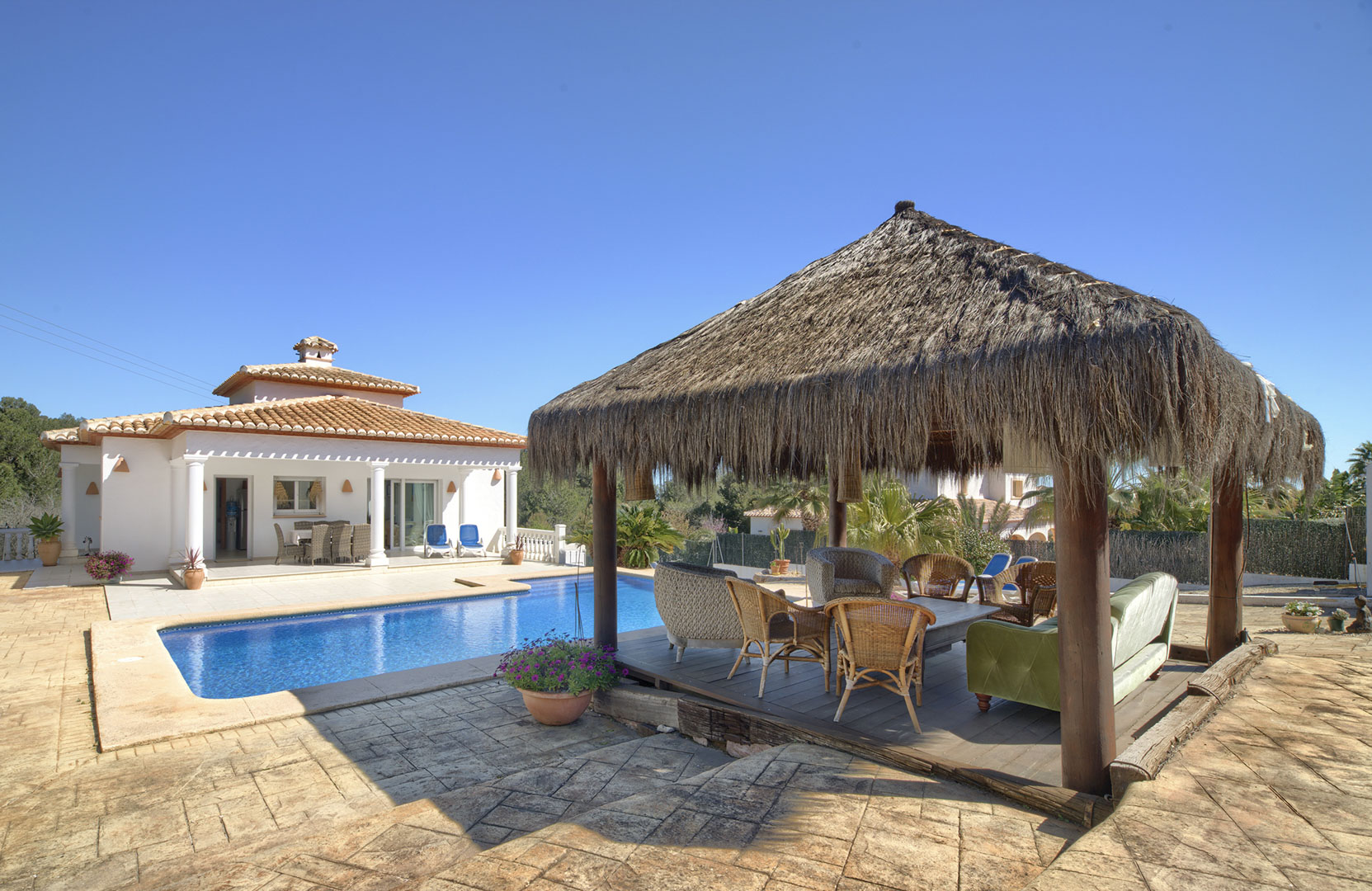Swimming pool and pergola
