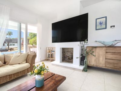 Living room with fireplace
