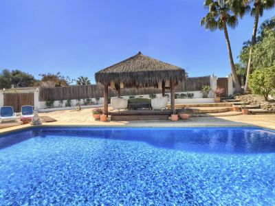 Swimming pool and pergola