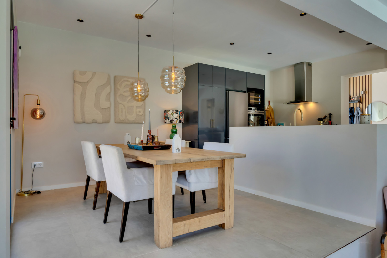 Dining area and open kitchen