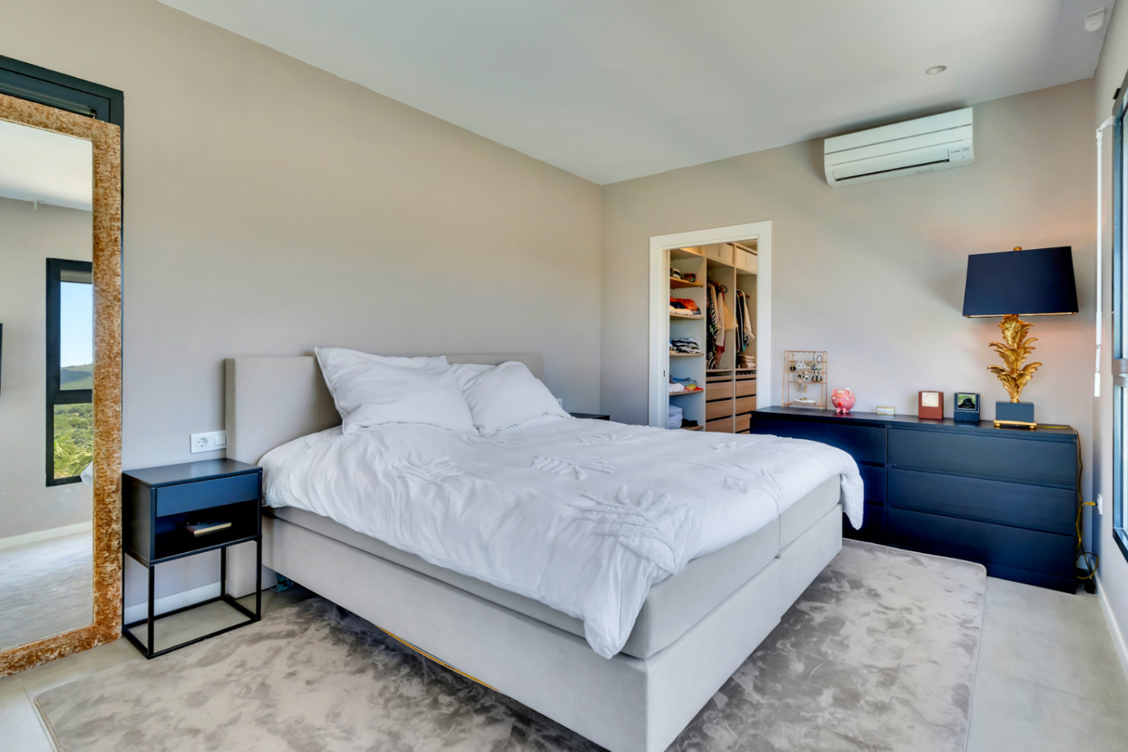 Master bedroom with walk-in closet