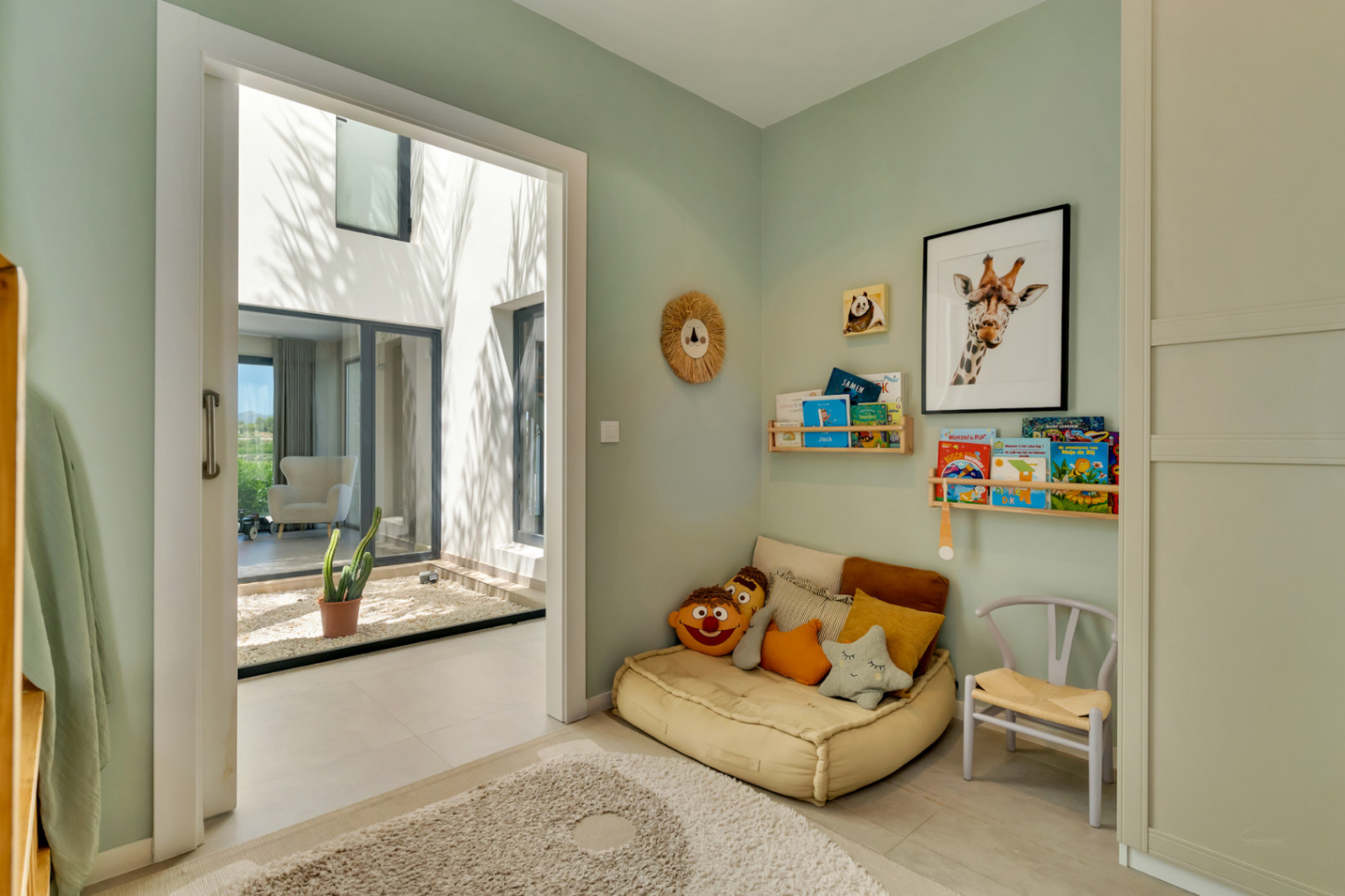 Children's bedroom with patio