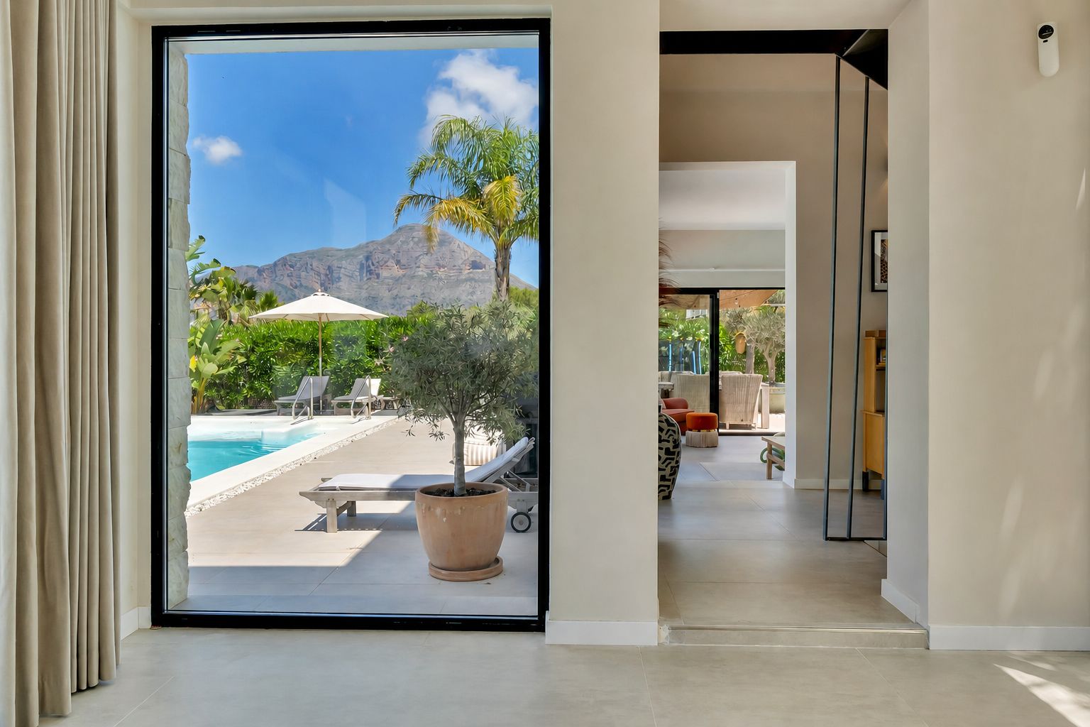 Interior with mountain view
