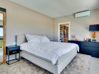 Master bedroom with walk-in closet
