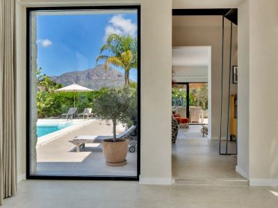Interior with mountain view