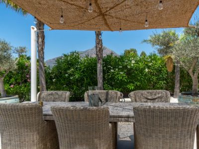 Terrace with mountain views