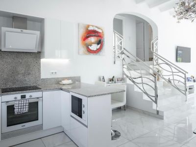 Kitchen and staircase