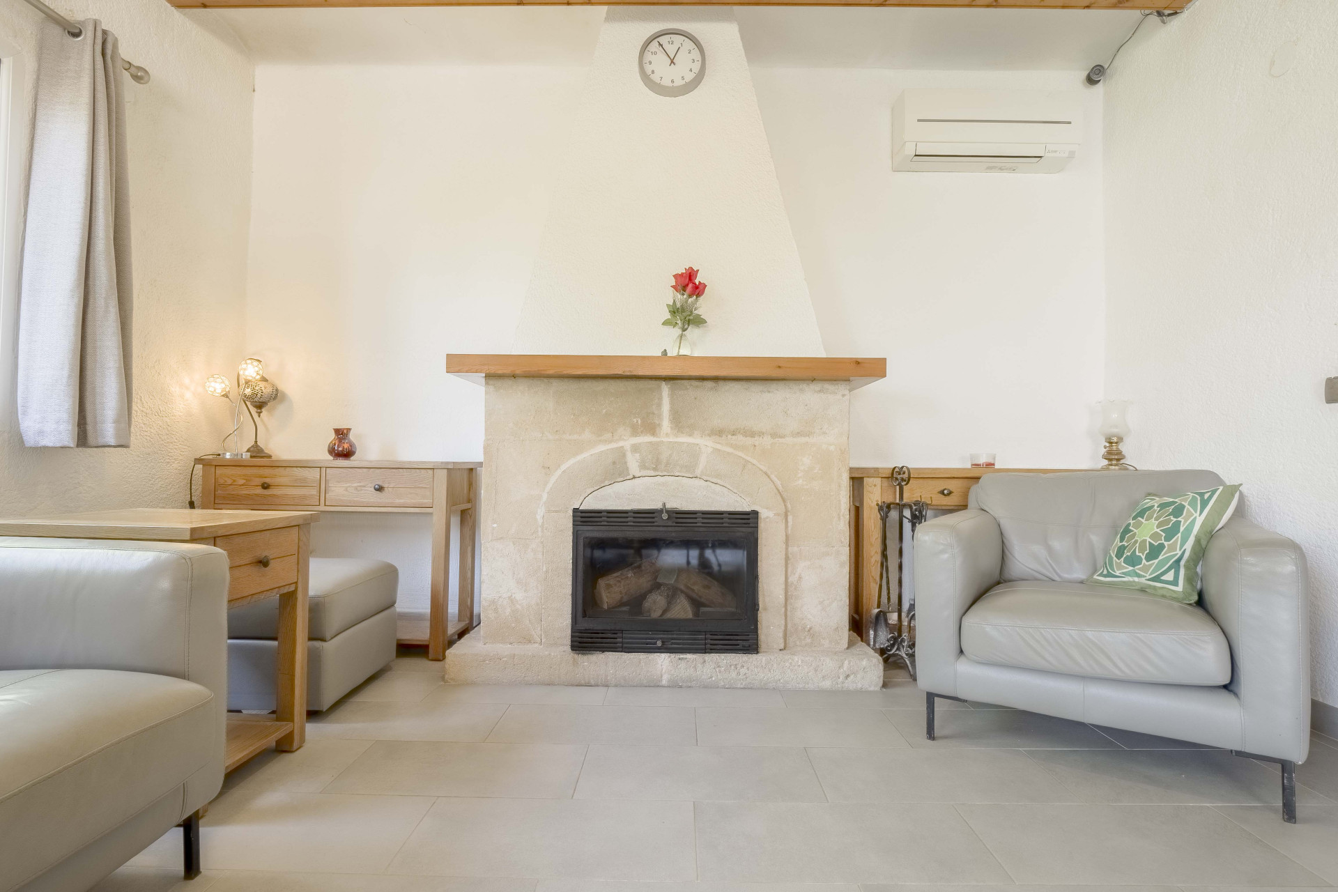 Living room with fireplace