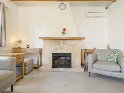 Living room with fireplace