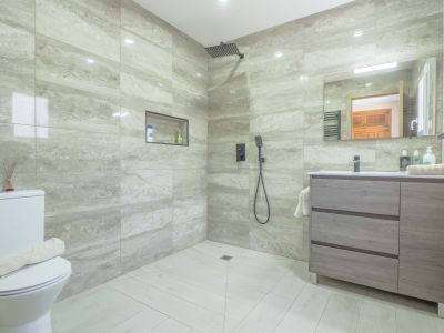 Bathroom with walk-in shower