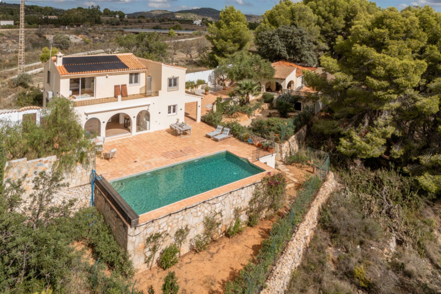 Villa exterior with pool
