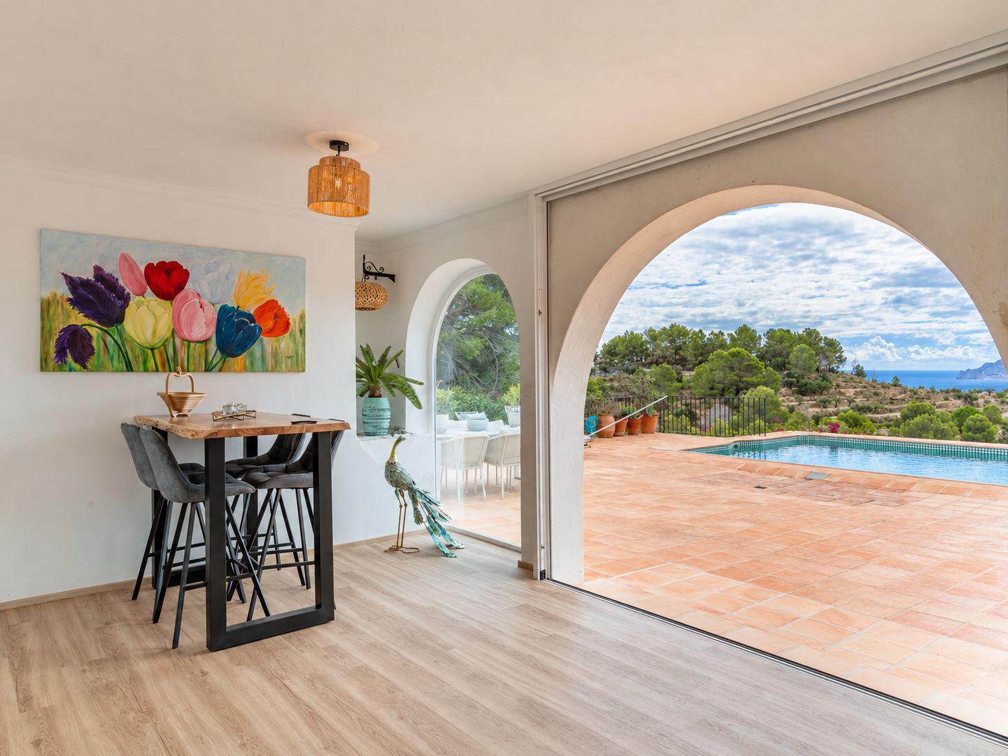 Living room opening to terrace