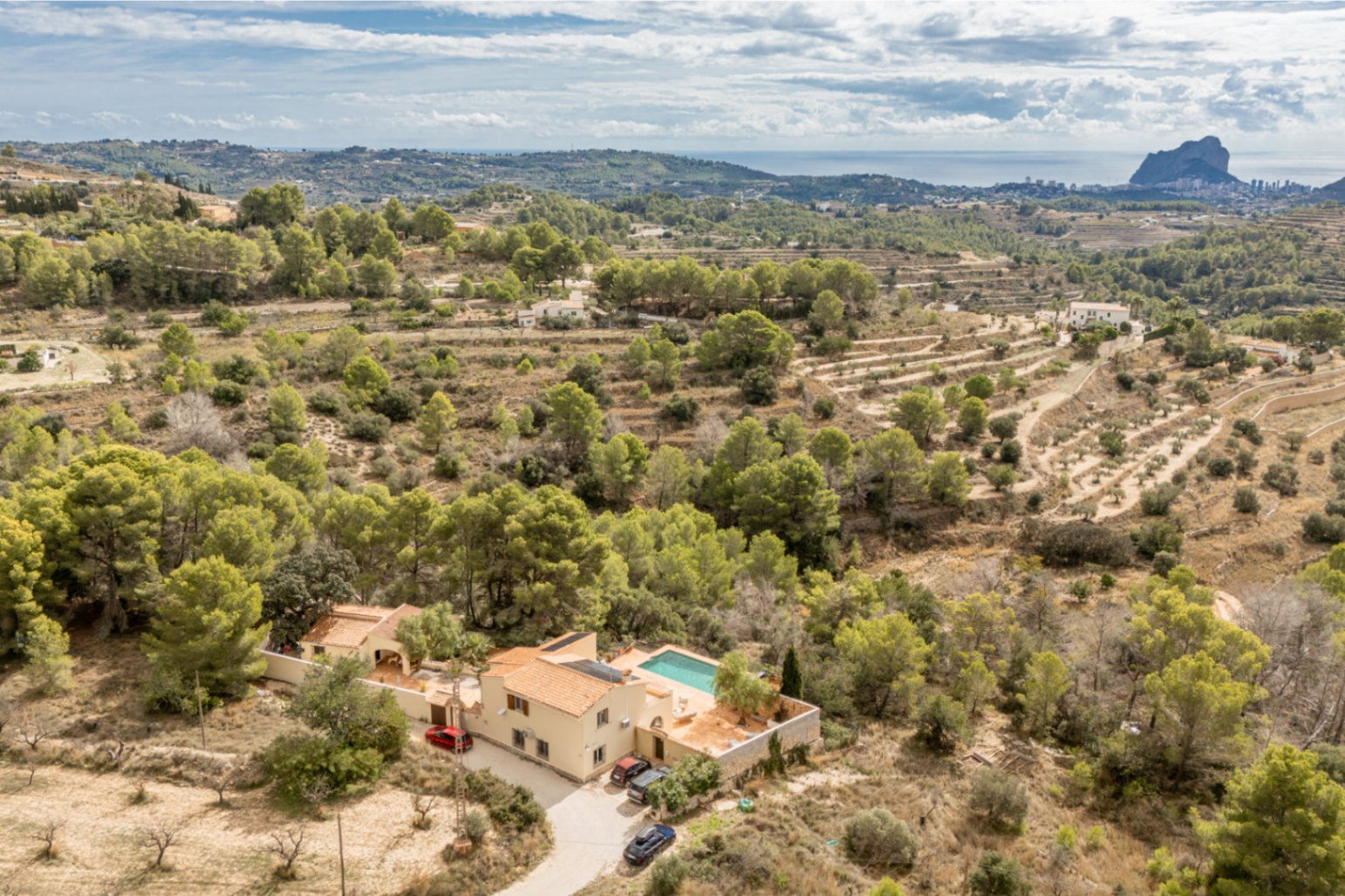 Aerial view of the property