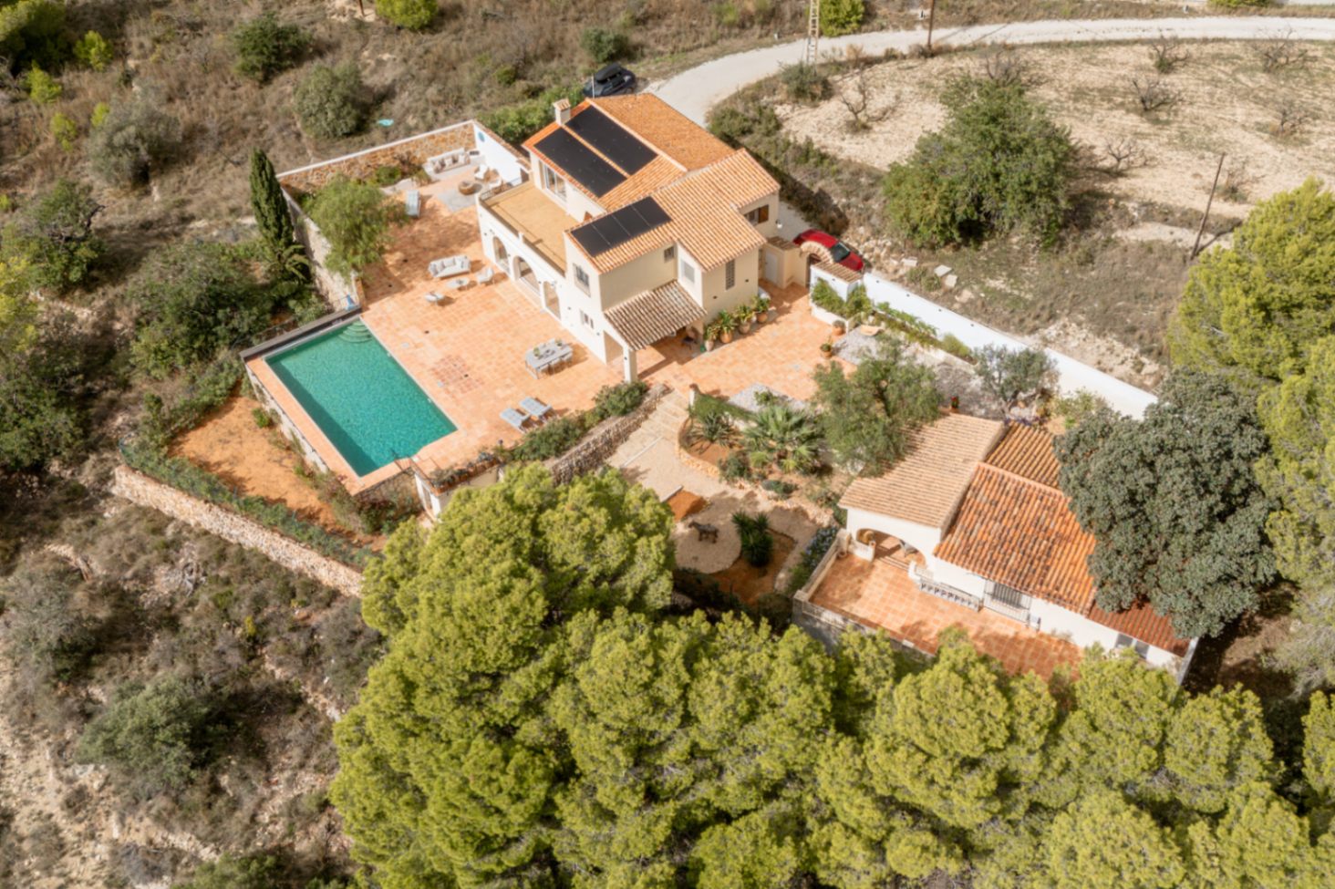 Aerial view of the villa