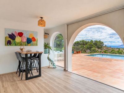 Living room opening to terrace