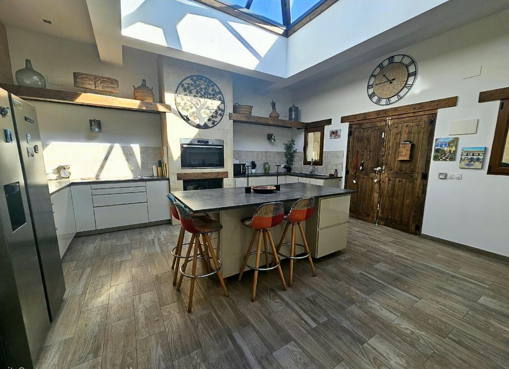 Kitchen with skylight