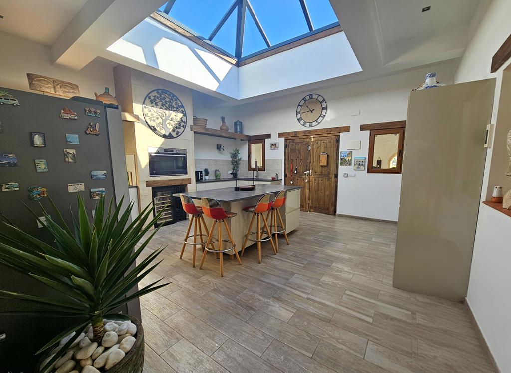 Kitchen with skylight