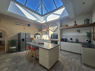 Kitchen with skylight