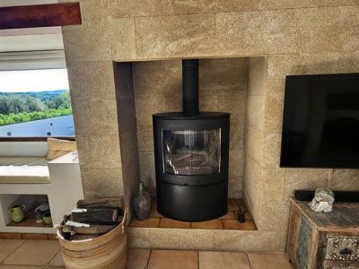 Living room fireplace