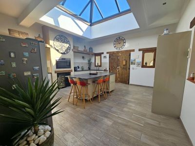Kitchen with skylight